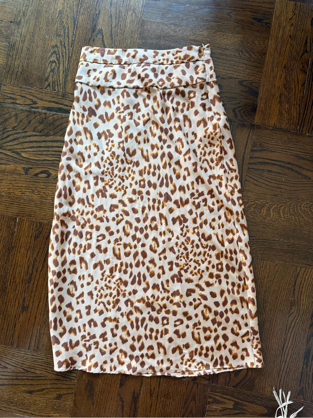 Free People Leopard Print Silk Midi Skirt